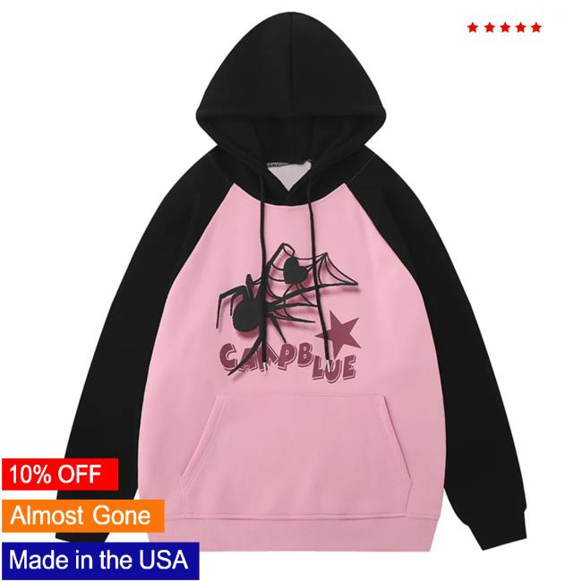 Lemandik American Style Crewneck Sweatshirt Pink Spider Teebreat