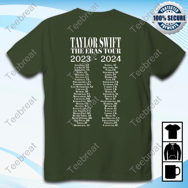 Taylor Swift The Eras Tour Black Shirt 2024, Australia Taylor Swift The Eras Tour Black Shirt 2024, Australia
