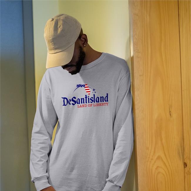 Desantisland Land Of Liberty Florida Map Fl Flag Patriotic Tee Hal