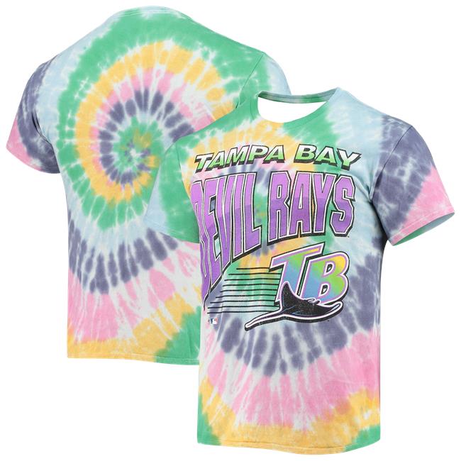 Tampa Bay Rays '47 White Vortex Vintage Tubular Tie-Dye Top Shirt