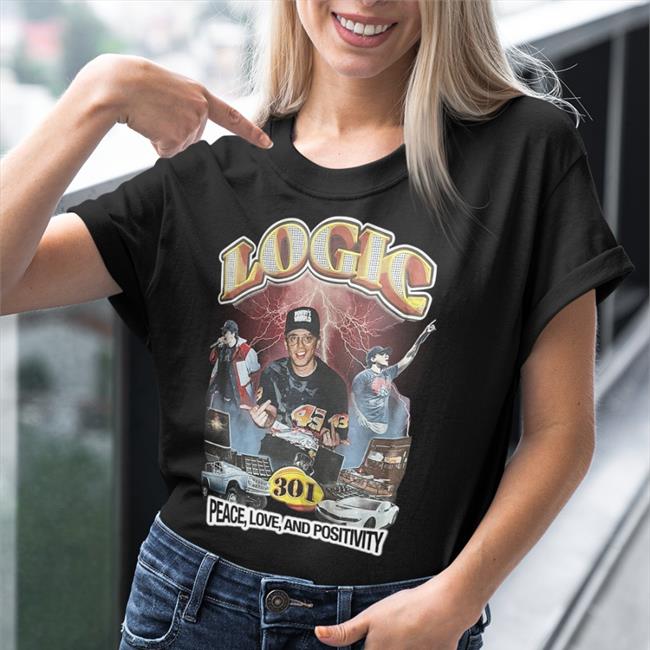 Logic Peace Love And Positivity Shirt Black