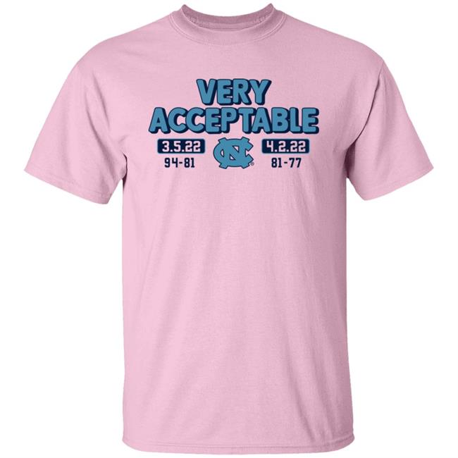 North Carolina Basketball Very Acceptable 3.5.22 4.2.22 94-81 81-77 Shirt Breaking T North Carolina Basketball Very Acceptable 3.5.22 4.2.22 94-81 81-77 Shirt Breaking T