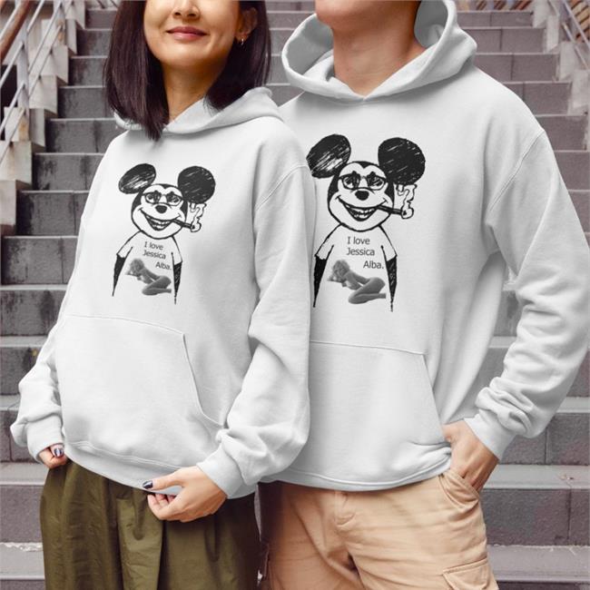 Mickey Mouse I Love Jessica Alba Hooded Sweatshirt Shirts That Go Hard