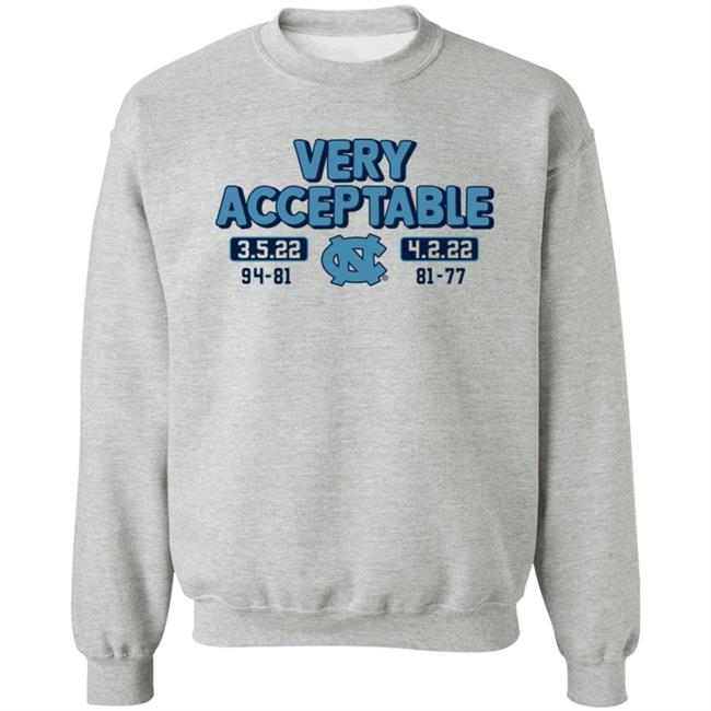North Carolina Basketball Very Acceptable 3.5.22 4.2.22 94-81 81-77 Shirt Breaking T North Carolina Basketball Very Acceptable 3.5.22 4.2.22 94-81 81-77 Shirt Breaking T