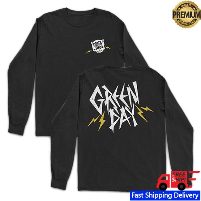 Official Green Day Merch Store Shop Green Day Bolt Logo Long Sleeve T-Shirts GreenDay