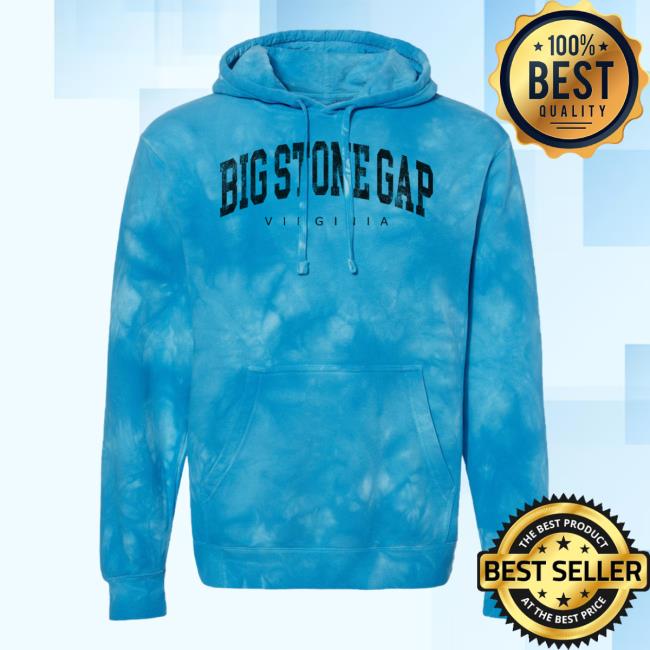 Official Hometown Apparel Clothing Merch Big Stone Gap Virginia Urban Vibe Tie-Dye Pull Over Hoodie Tie Dye Aqua Blue / Black