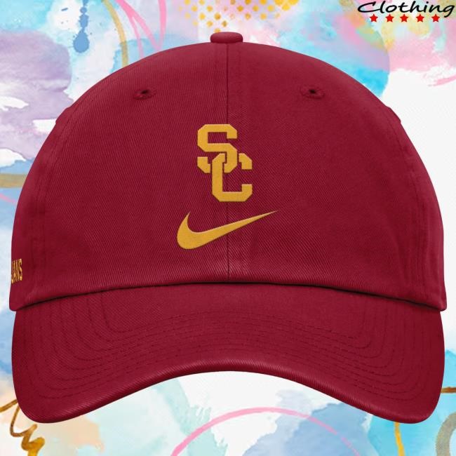 USC Trojans Nike Cardinal SC Interlock Swoosh Trojans Team Club Primetime Unstructured Hat USC Bookstores Officical