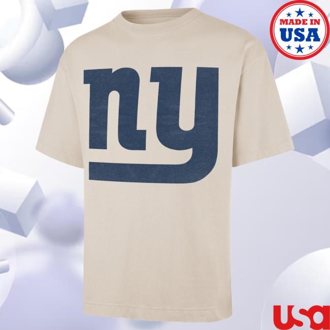 Official New York Giants Bulls Clothing Men's '47 Tan New York Giants Bouldering Imprint Ravine Foundation Throwback Tshirt NewYorkGiants