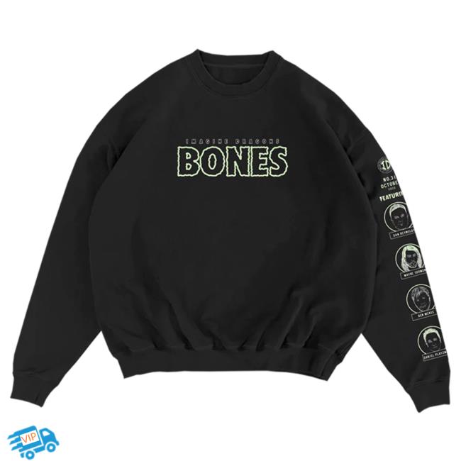 Official Imagine Dragons Merch Store Glow-In-The-Dark Bones L/S Tee Imagine Dragons Apparel Clothing Shop ImagineDragons