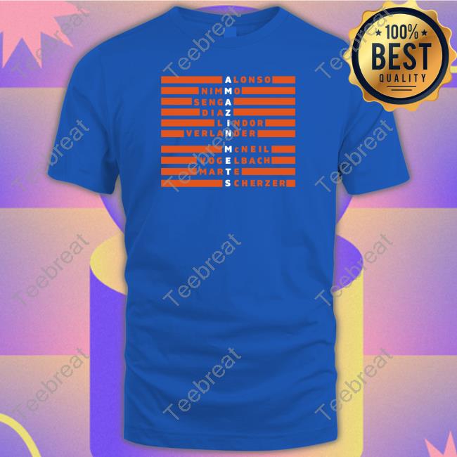 Alonso Nimmo Senga Diaz Lindor Verlander Mcneil Vogelbach Marte Scherzer Amazin Mets T-Shirt