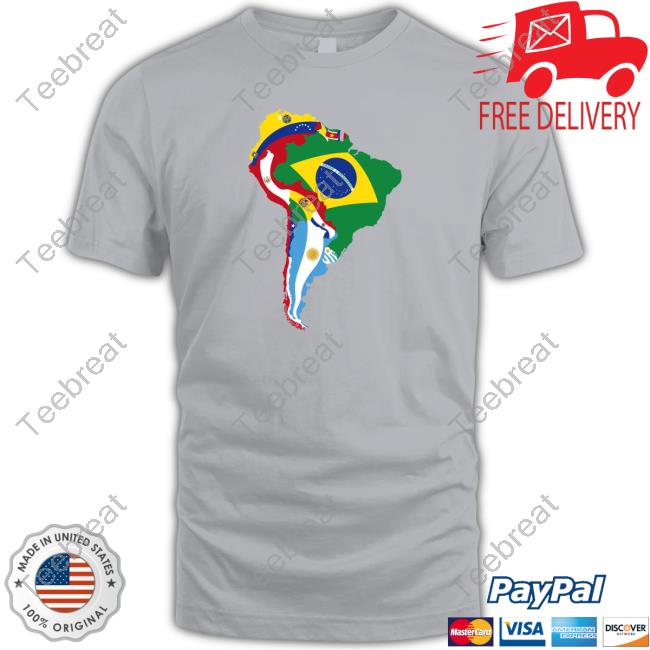 Official South America Flag Map Shirt