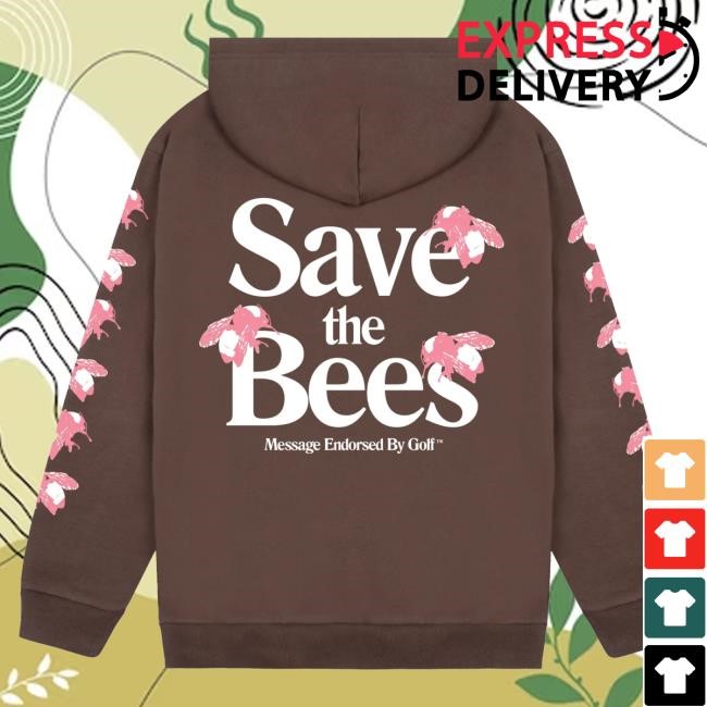 Official Tyler The Creator Merch Store Shop Save The Bees Attractive Hoodie Brown by Golf Wang