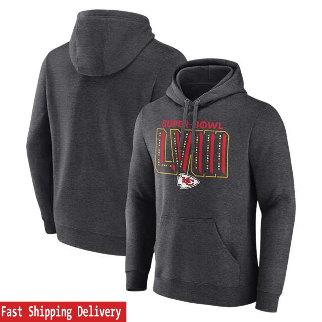 Official Rally House Merch Store RallyHouse Kansas City Chiefs Mens Charcoal 2023 Super Bowl Bound Local Long Sleeve Sweaters Rally House Apparel Clothing Shop