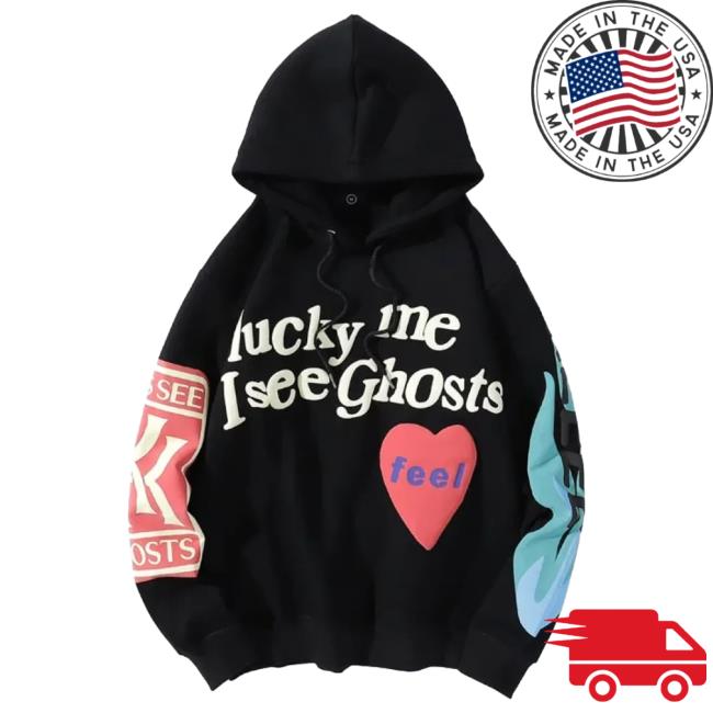 Official Kanye West Merch Store Shop Kanye West Lucky Me I See Ghosts Black Hood KanyeWest Apparel Clothing