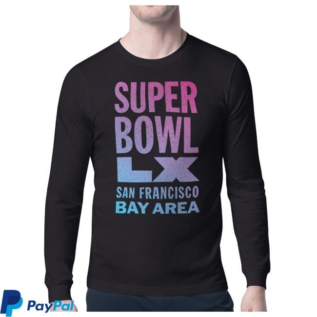 Black Letterpress Long Sleeve Super Bowl LX NFL Tailgate Long Sleeve T-Shirt Super Bowl LX NFL Football NFL Stadium