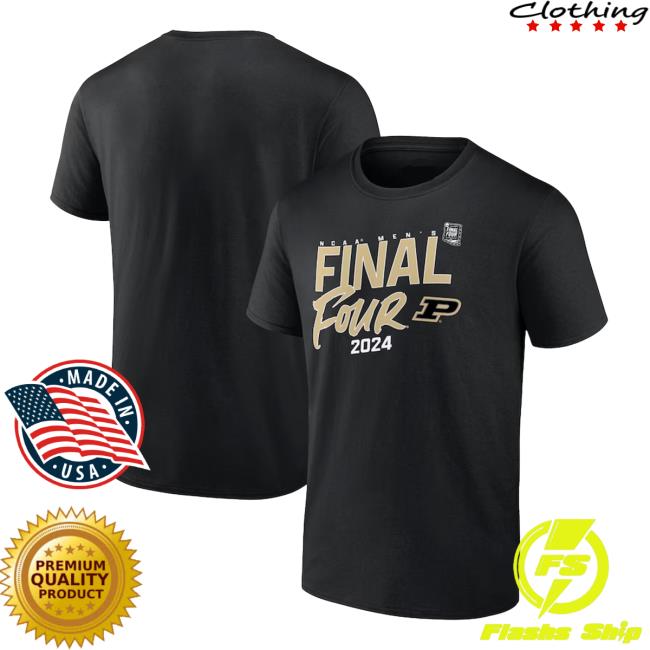 Purdue Boilermakers Fanatics Branded 2024 NCAA Men's Basketball Tournament March Madness Final Four Elite Pursuit Tshirt – Black