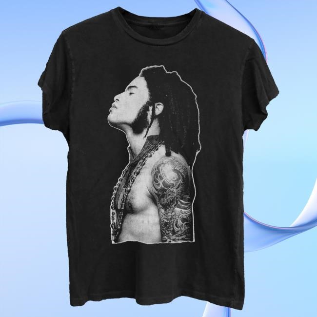 Official Lenny Kravitz Profile Outline T Shirt