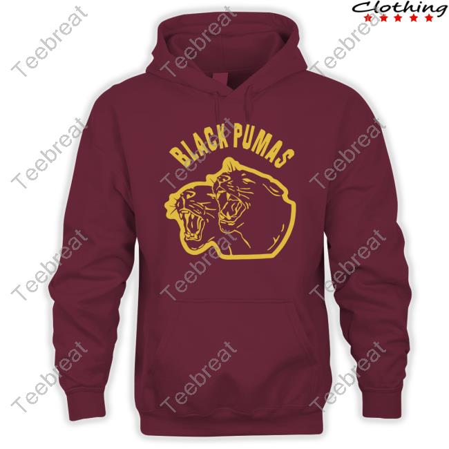 Official Hello Merch Black Pumas Varsity Tee Shirt