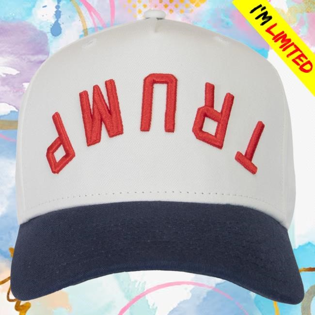 Official Donald Trump Merch Shop Upside Down Trump Embroidered Hat White/Red Trump Store