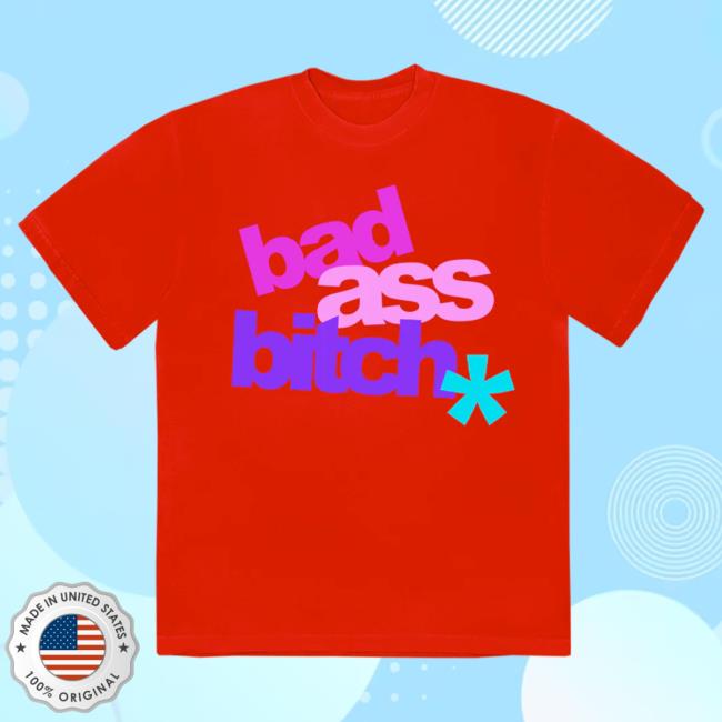 Official Justin Bieber Merch Store Shop Justin Bieber Bad Ass Bitch Red Popover Shirt JustinBieber Apparel Clothing