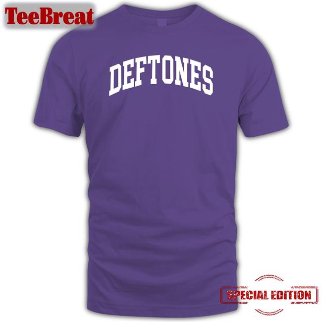 Deftones Merch Deftones Black Collegiate Long Sleeve Tee