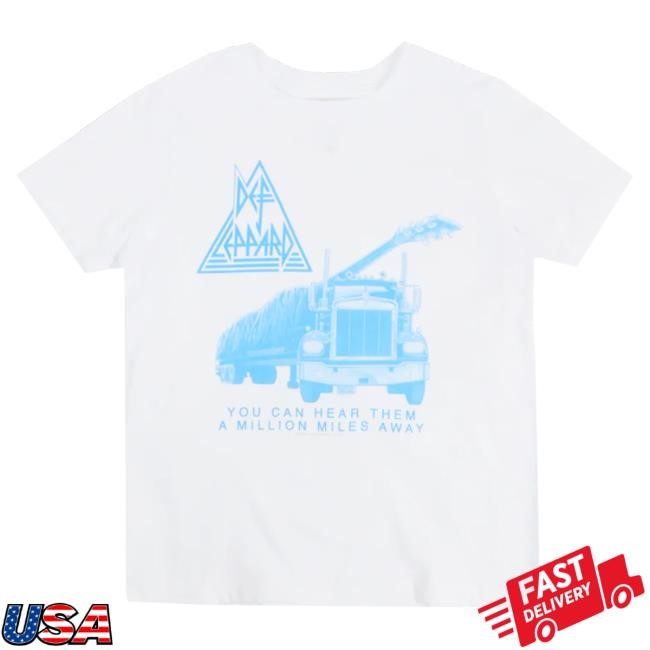 Official Def Leppard Merch Million Miles Away Youth New Shirt - White