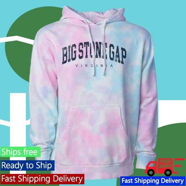 Official Hometown Apparel Clothing Merch Big Stone Gap Virginia Urban Vibe Tie-Dye Hoody Tie Dye Cotton Candy / Navy