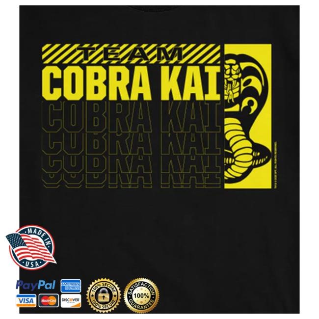 Official Cobra Kai Merch Cobra Kai Repeat Logo Unisex Black T-Shirts
