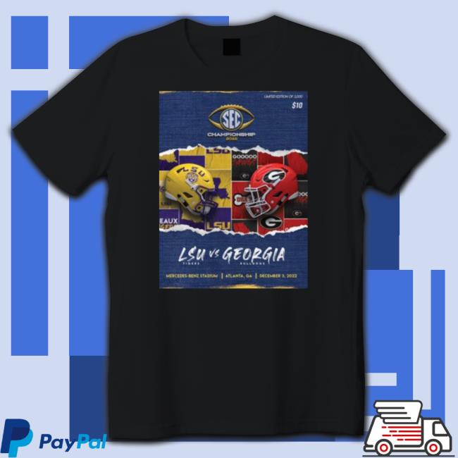 Lsu Tigers vs Georgia Bulldogs Mercedesbenz Stadium 2022 Matchup T Shirt