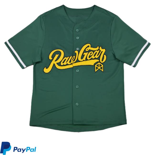 Official Rawgear Merch Varsity Baseball Jersey Green Shirts