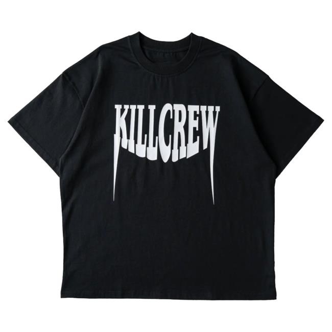 Official Kill Crew Apparel Clothing Oversized "Fangs" Shirt New - Black / White KillCrew Shop