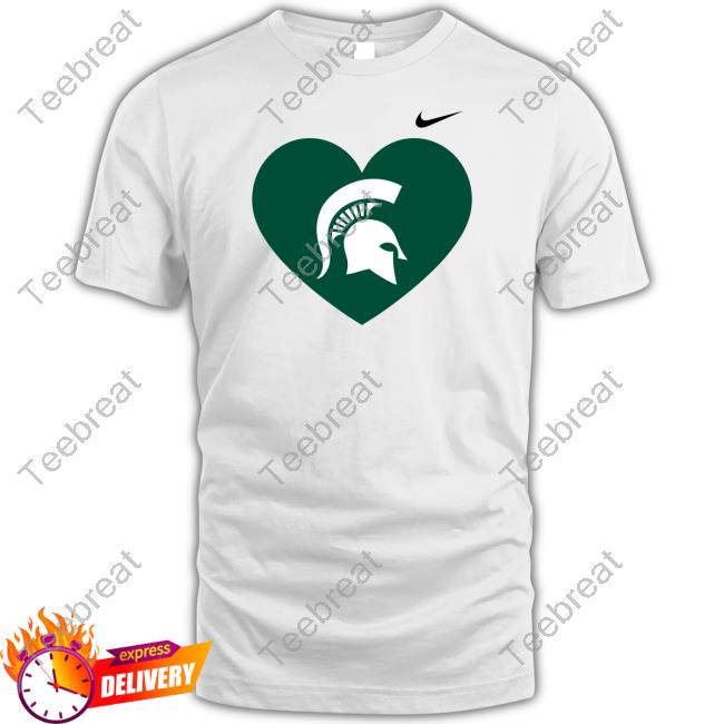 Michigan State Spartans Heart Shirt White