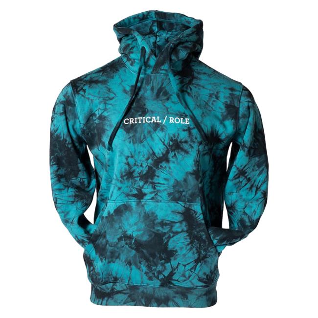 Official Critical Role Merch Store Critical Role Tie Dye Tshirt Teal, Gray, And Black Tie-Dye CriticalRole Shop