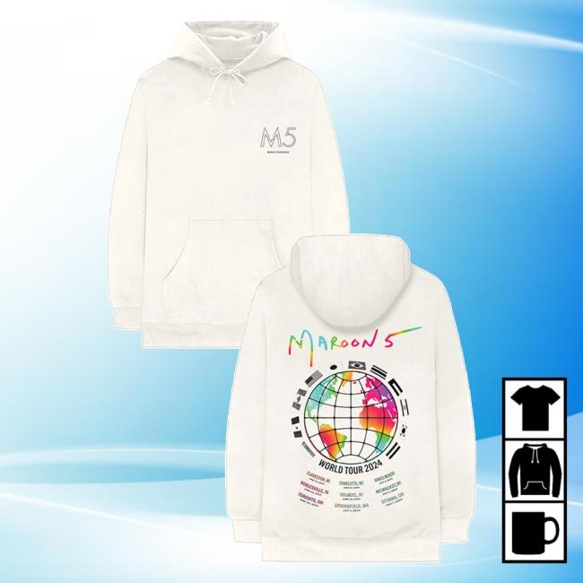 Maroon 5 Official Merch Maroon 5 World Tour 2024 Unisex UnisexSwearter Hoodie