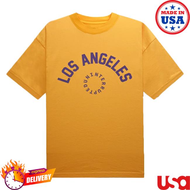 Official Maverick Carter Uninterrupted Clothing Store Shop Los Angeles Circle Logo Top Shirt Gold Mavcarter