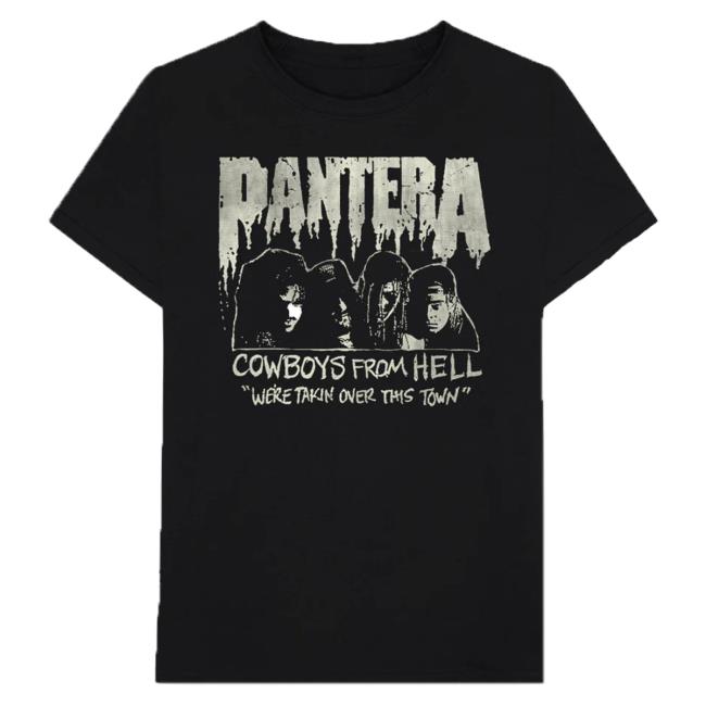 Official Pantera Merch Store Shop Pantera Cowboys From Hell Vintage Flyer T-Shirts