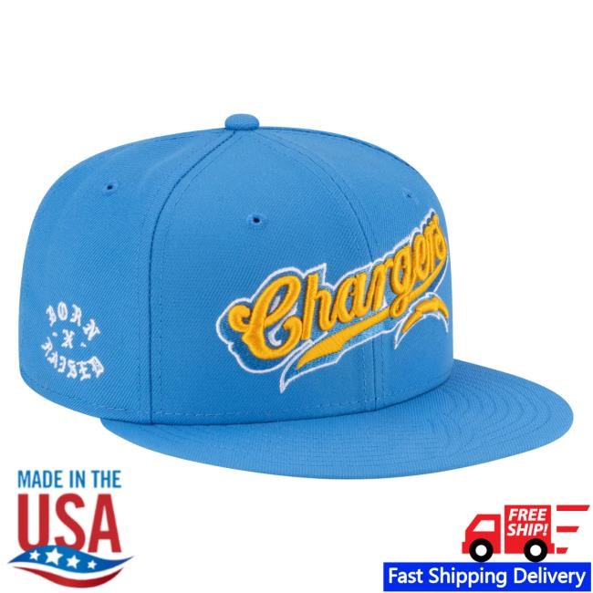 Men's Los Angeles Chargers New Era Born x Raised Powder Blue 59FIFTY Fitted Cap NFL Shop Store