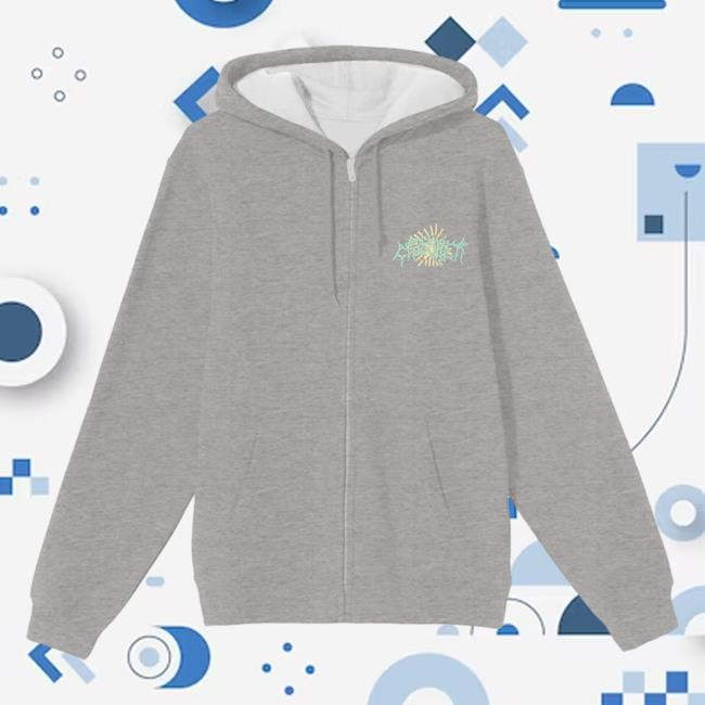 Official Jeremy Zucker Merch Crusher Logo Jeremy Zucker Zip Up Pullover Hoodie