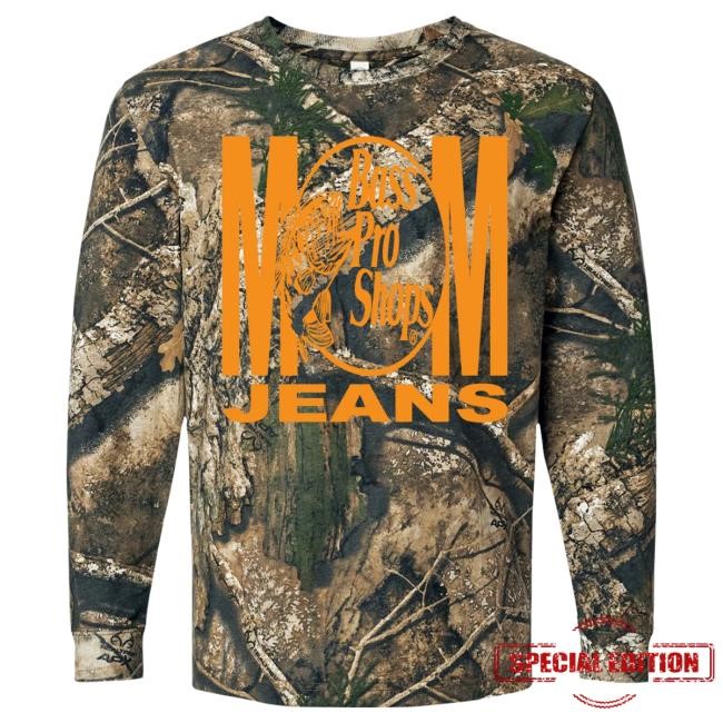 Official Mom Jeans Merch Store Shop Mom Jeans Bass Pro MJ Real Tree Long Sleeve Tee Shirt MomJeans