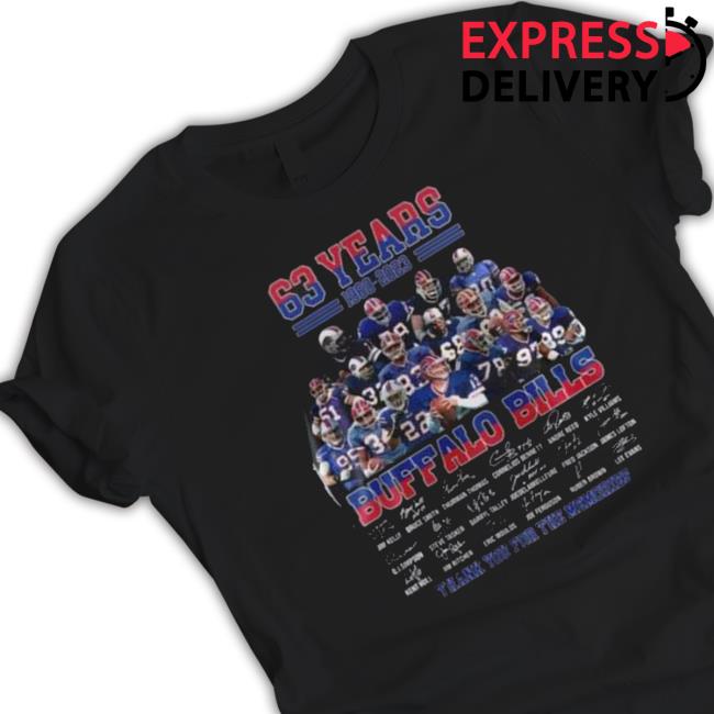 This Is 63 Years 1960-2023 Buffalo Bills Thank You For The Memories Signatures Long Sleeve Shirt