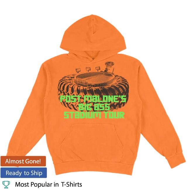 Post Malone Big Ass Stadium Tour Orange Attractive Hoodie