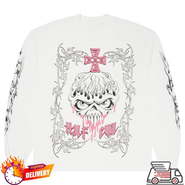 Official Half Evil Merch Store Half Evil Tribal Skull LS T Shirt HalfEvil