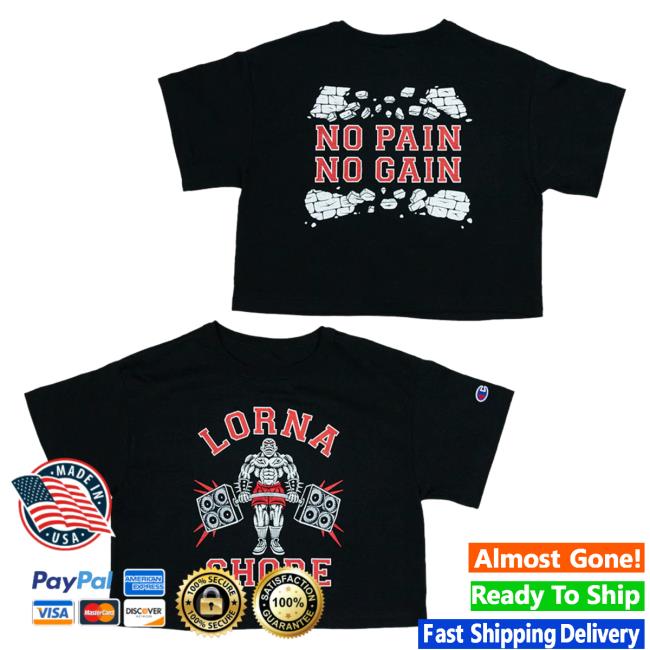 Official Lorna Shore Merch Store Lorna Shore No Pain No Gain Champion Womens Crop Popover Shirt Lorna Shore Clothing Shop LornaShore