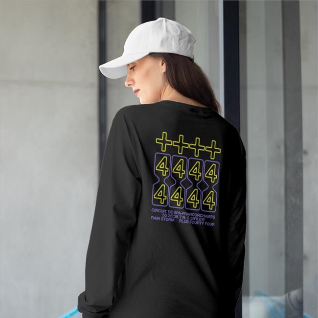 Lewis Hamilton +44 Minimal Enginel Circuit De Spa Francorchamps Rain Storm Plus Fourty Four Long Sleeve Plus44 Merch