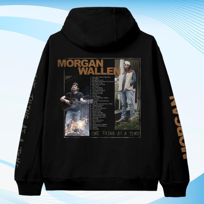 Official Morgan Wallen Apparel Clothing Store Shop One Thing At A Time Black Photo Sweater Morganwallen Merch