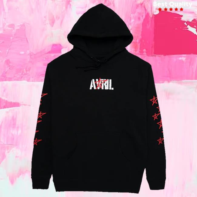 Official Avril Lavigne Merch Store Avril Lavigne Avril Stencil Pull Over Hoodie Avril Lavigne Clothing Shop AvrilLavigne