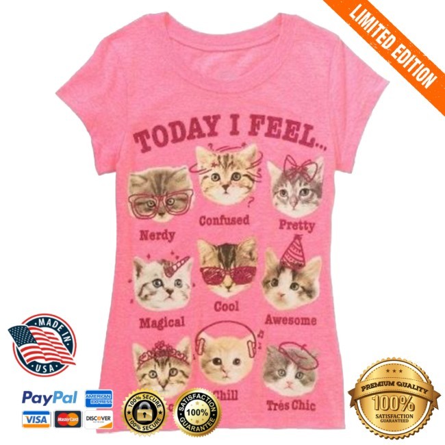 Today I Feel Nerdy Confused Pretty Cat Lover Tee