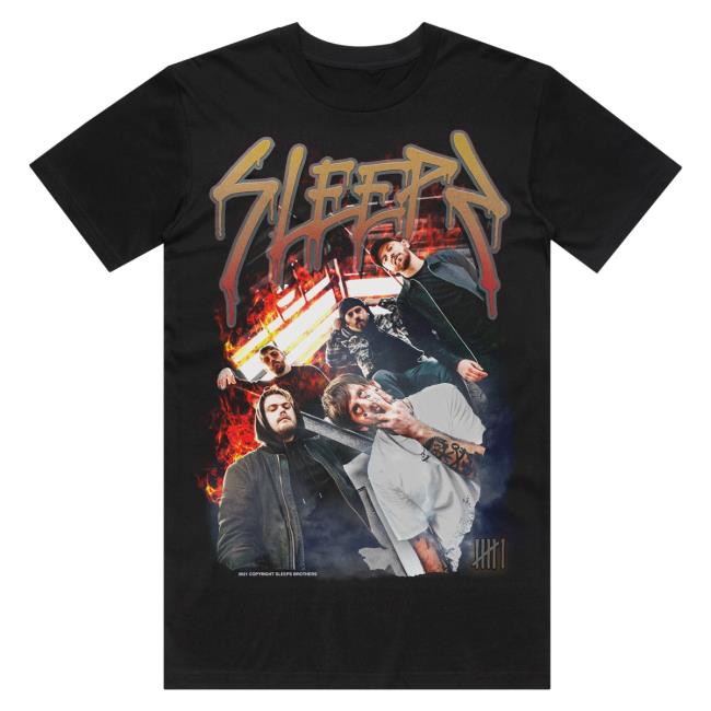 Official While She Sleeps Merch Bar Old School Pullover Hoodie Black Merch Bar