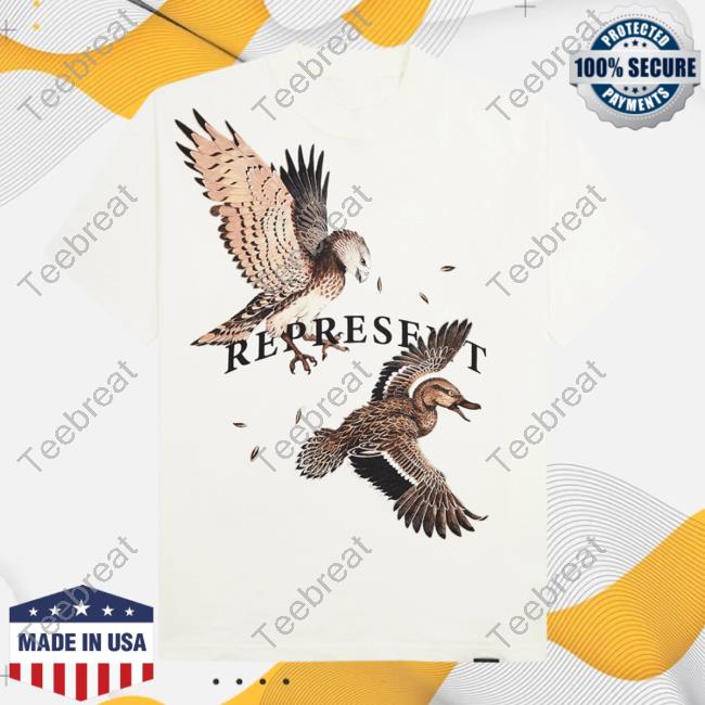 Official Harvey Nichols Store Represent Birds Of Prey Printed Shirt 2023 Cream Harveynichols