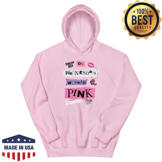 Official Paramount Merch Store Mean Girls On Wednesdays We Wear Pink Crew neck Paramount Clothing Shop